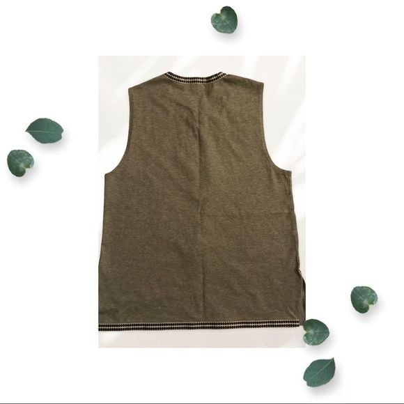 J. CREW Top Sleeveless Embroidered Trim V-Neck Black Tassel Tie Gray Size XS - Picture 6 of 7